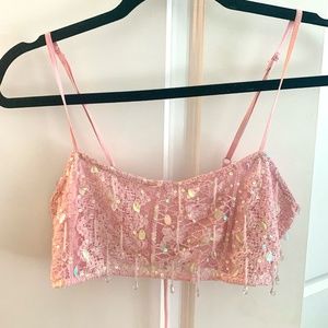 pink iridescent sparkly top